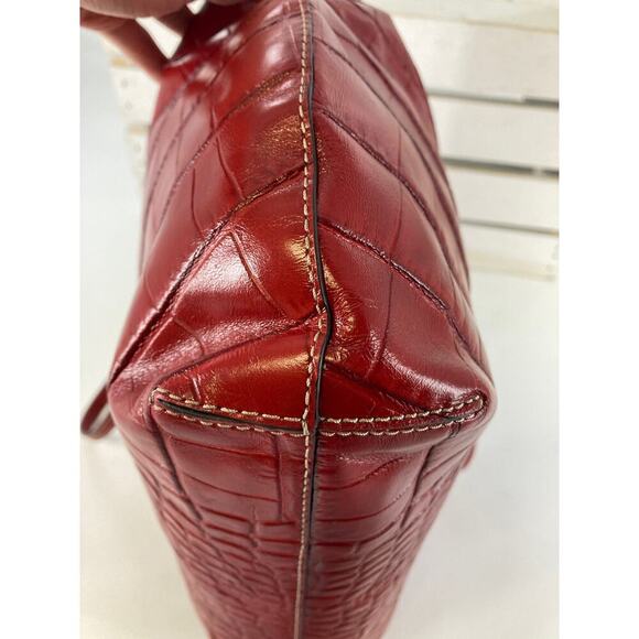 MICHEAL KORS, LARGE RED LEATHER ANIMAL PRINT SHOULDER BAG - Picture 8 of 11